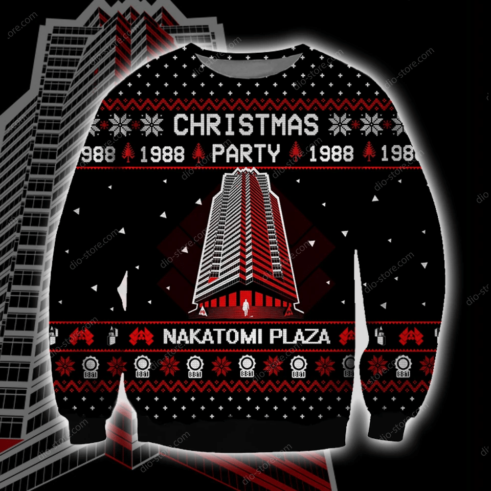 Nakatomi Plaza Knitting Pattern 3D Print Ugly Christmas Sweater Adult 3D Funny Matching for family