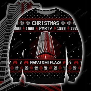 Nakatomi Plaza Knitting Ugly Christmas Sweater Adult 3D Funny Matching for family