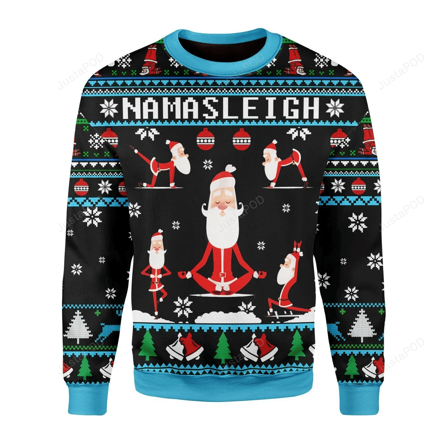 Namasleigh Ugly Christmas Sweater Adult 3D Funny Matching for family
