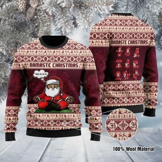 Namaste Ugly Christmas Sweater Adult 3D Funny Matching for family