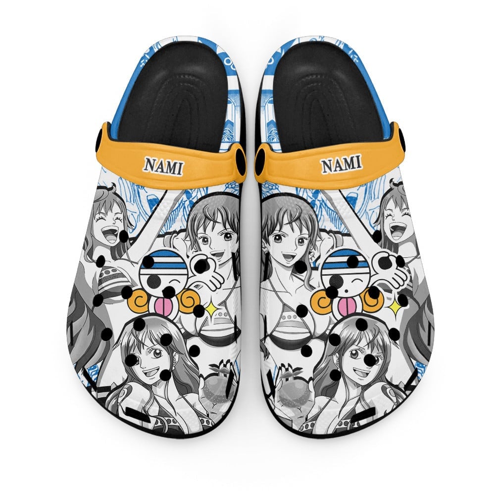 Nami One Piece Anime Crocs Crocband Clogs Shoes Comfortable For Men Women and Kids