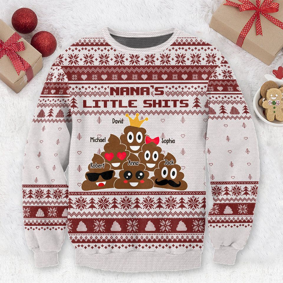 NanaÃ¢â‚¬â„¢s Little Cuties - Personalized Grandma Ugly Sweatshirt