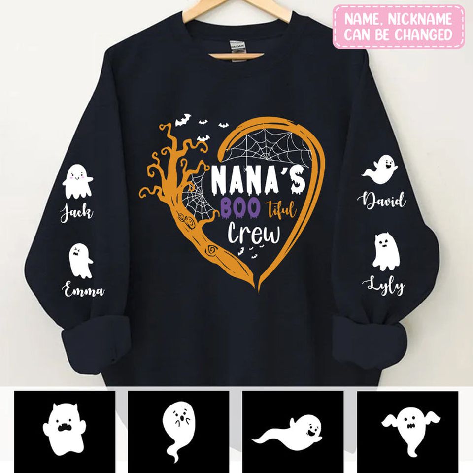 Nana's Bootiful Crew Halloween Personalized 3D Sweatshirt