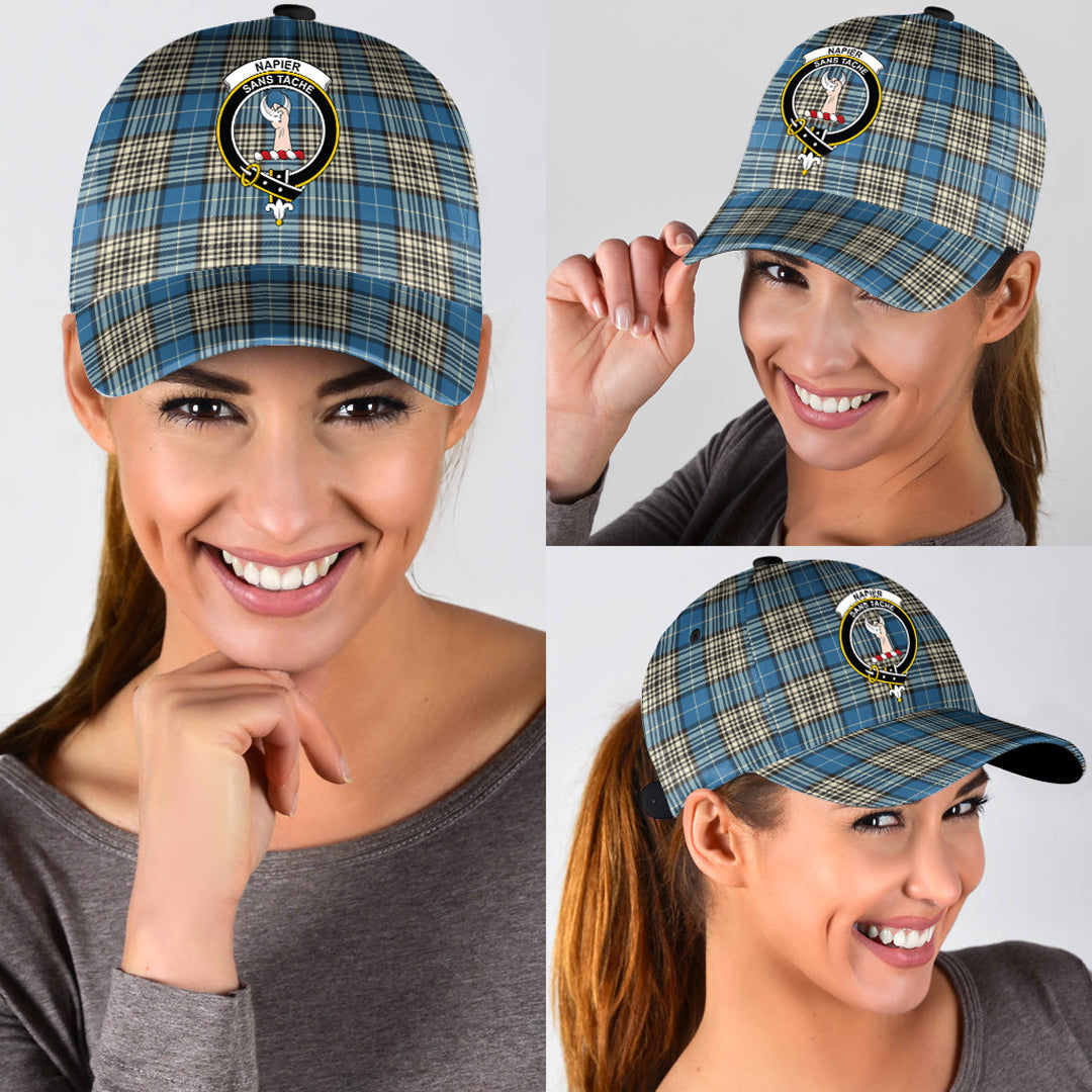 Napier Ancient Tartan Baseball Cap, Tartan Plaid Cap with Family Crest K23 Trucker Hats Custom Hats Gifts For Men & Women