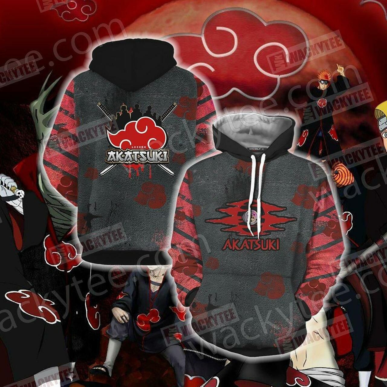 Naruto Akatsuki New Unisex 3D All Over Print Hoodie, Zip Hoodie
