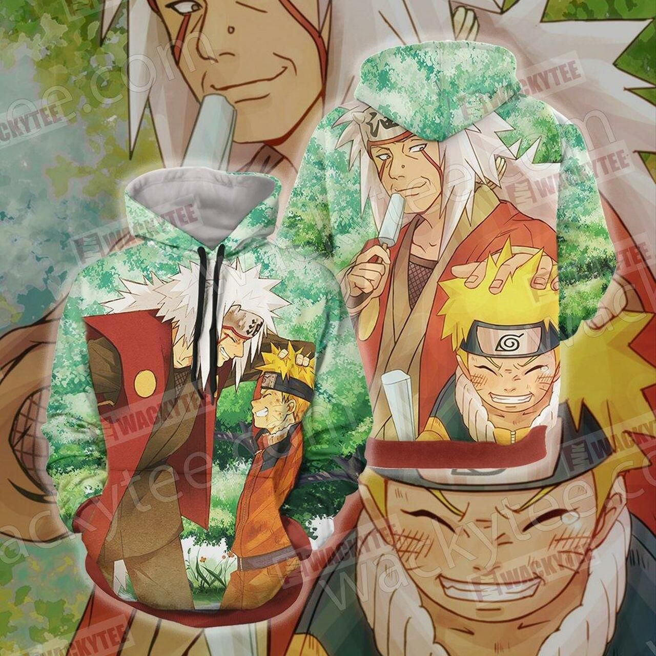 Naruto And Jiraiya Unisex 3D All Over Print Hoodie, Zip Hoodie