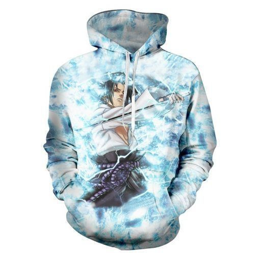 Naruto Anime Sasuke Power 3D All Over Print Hoodie, Zip Hoodie