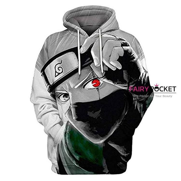 Naruto Hatake Kakashi Grey 3D All Over Print Hoodie, Zip Hoodie