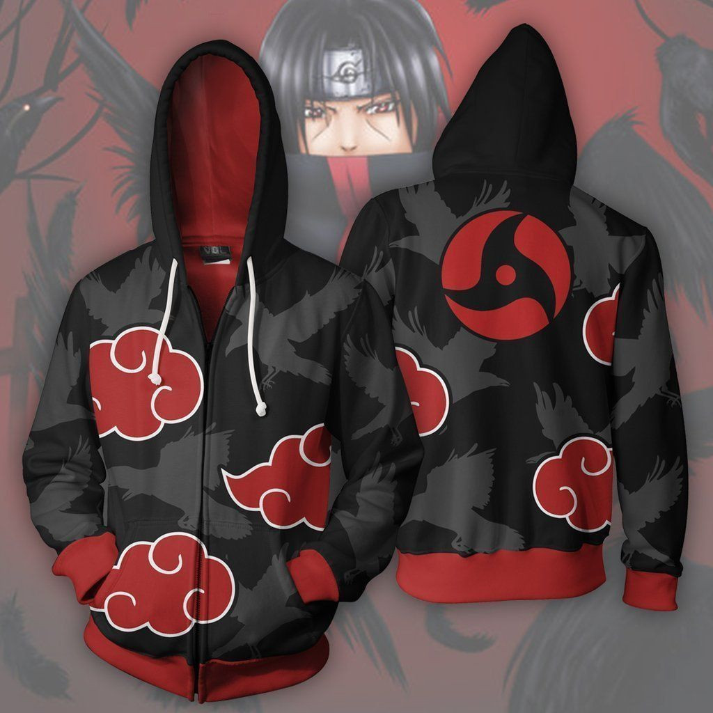 NARUTO Itachi Akatsuki Cosplay 3D All Over Print Hoodie, Zip Hoodie
