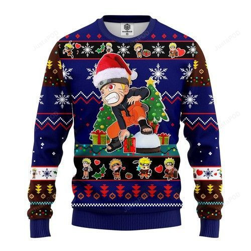 Naruto Kid Ugly Christmas Sweater Adult 3D Funny Matching for family