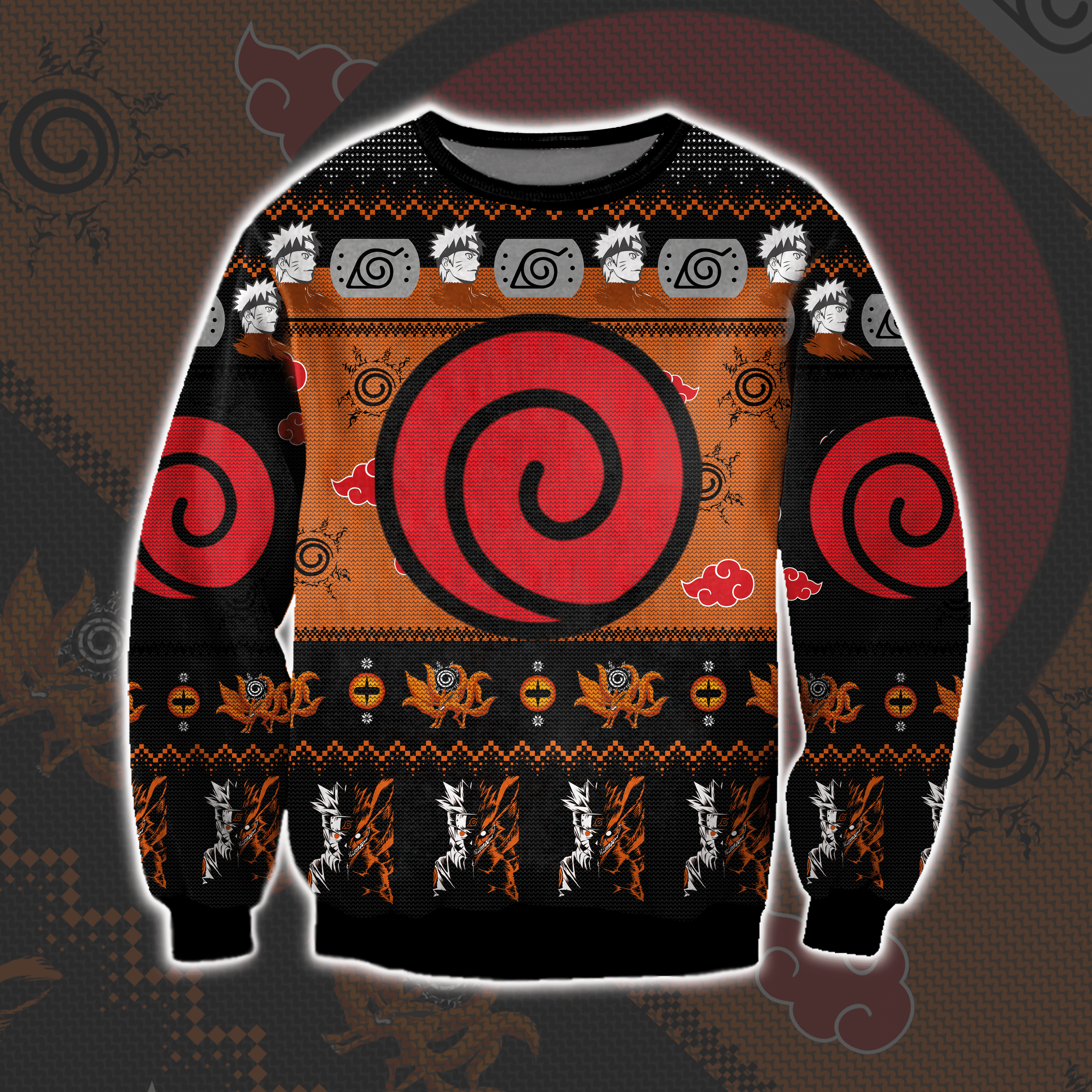 Naruto Knitting Pattern 3D Print Ugly Christmas Sweater Adult 3D Funny Matching for family