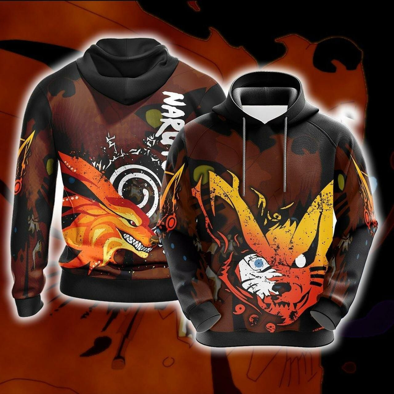 Naruto Kurama Unisex 3D All Over Print Hoodie, Zip Hoodie