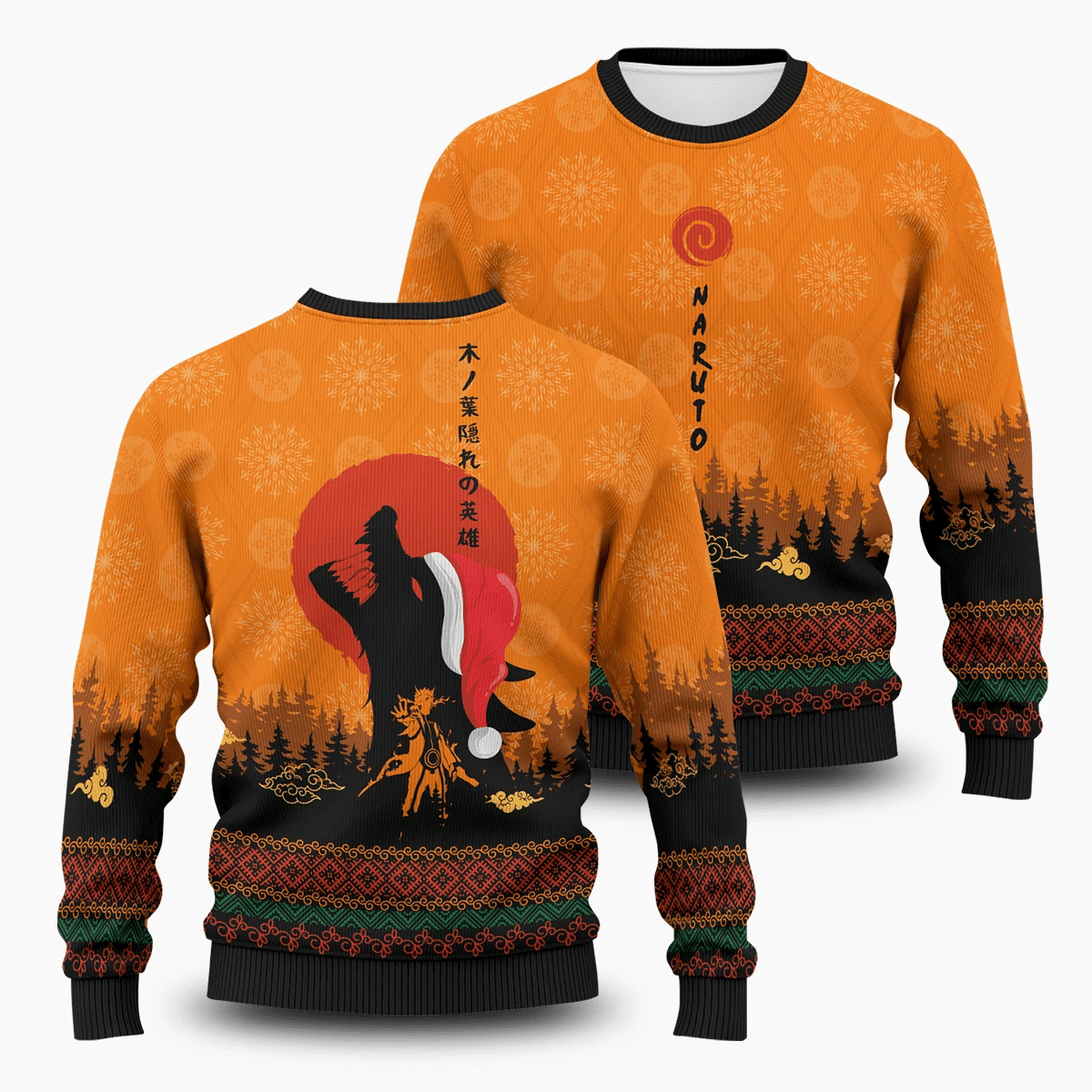 Naruto Kyubi Ugly Christmas Sweater Adult 3D Funny Matching for family