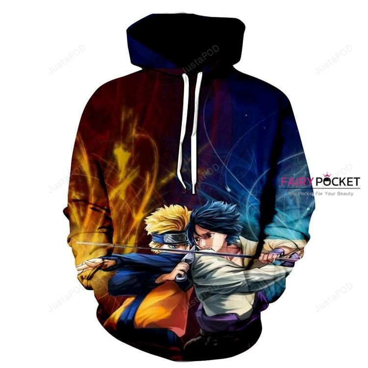 Naruto Naruto Uzumaki Uchiha Sasuke 3D All Over Print Hoodie, Zip Hoodie