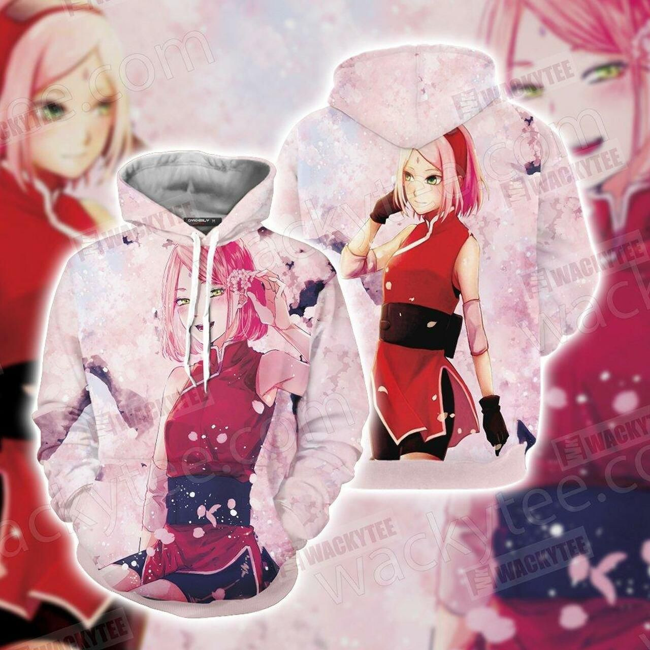 Naruto Sakura Haruno Unisex 3D All Over Print Hoodie, Zip Hoodie