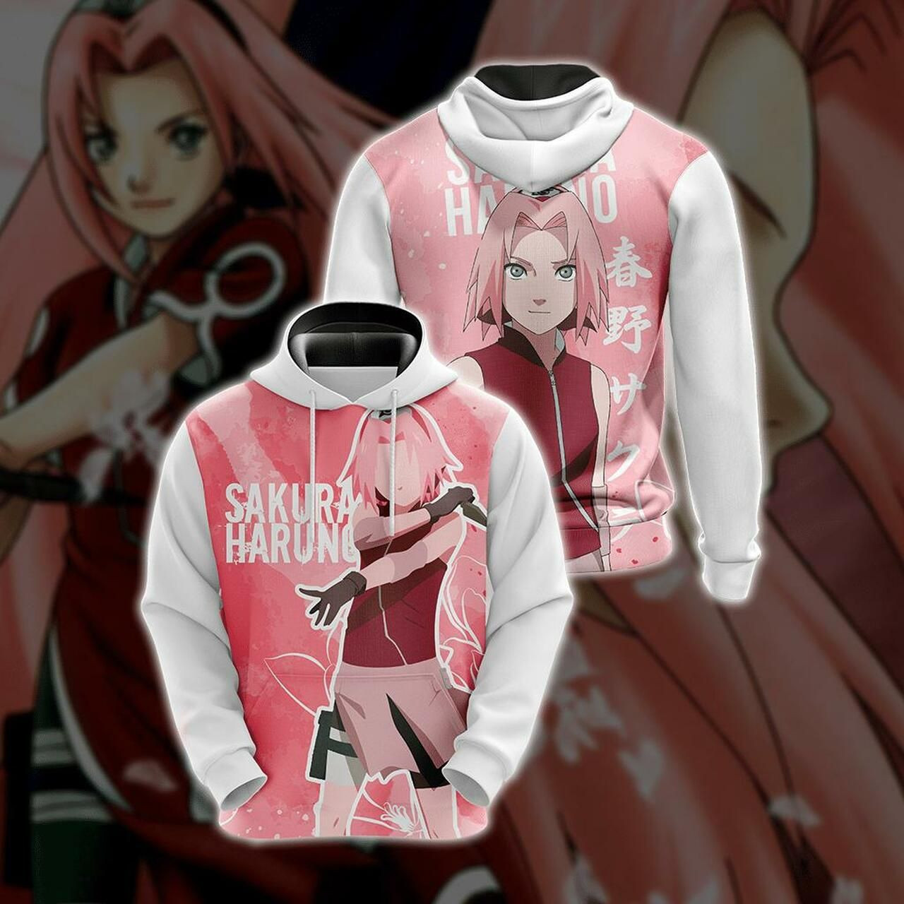 Naruto Sakura Haruno Unisex 3D All Over Print Hoodie, Zip Hoodie