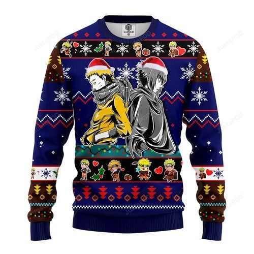Naruto Sasuke Ugly Christmas Sweater Adult 3D Funny Matching for family