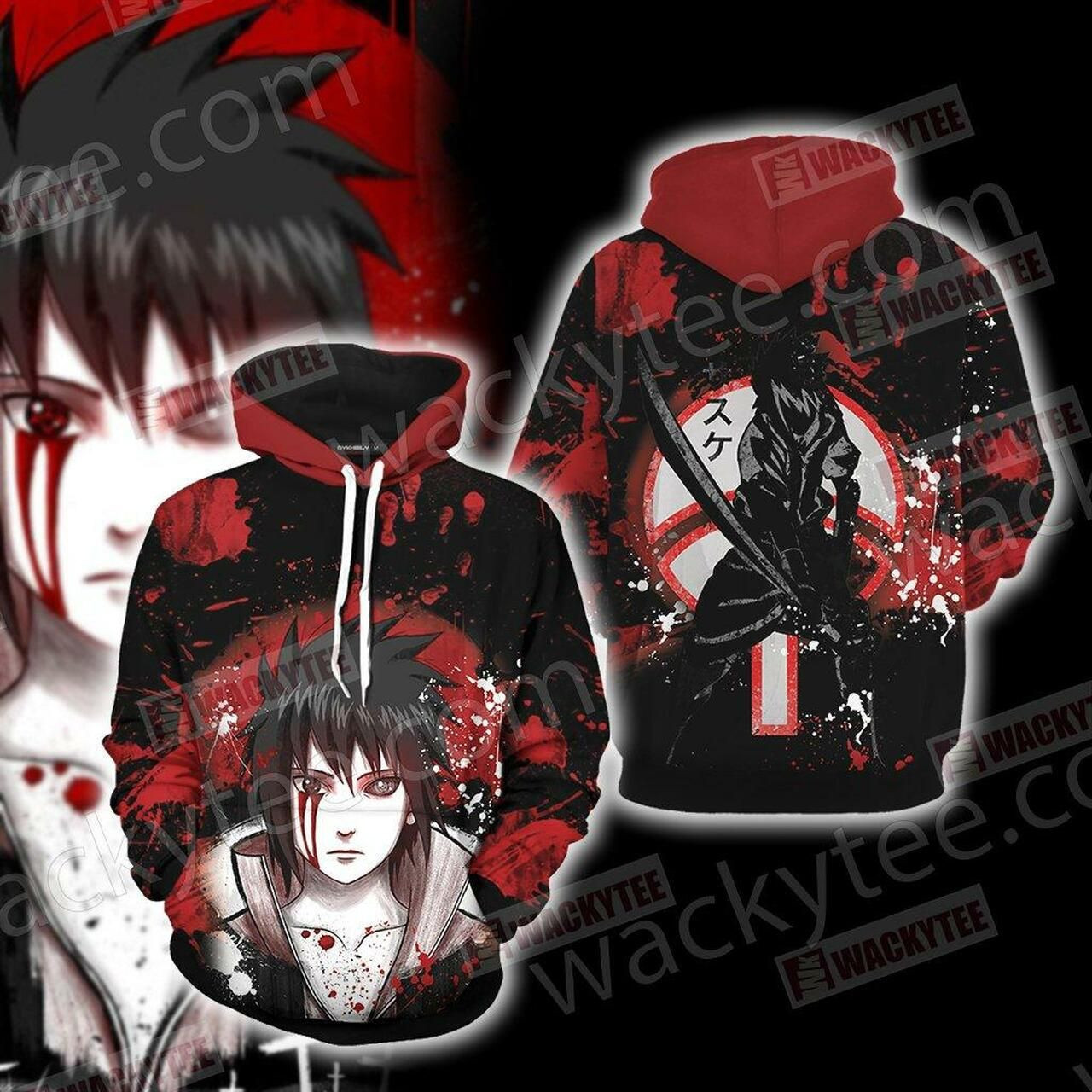 Naruto Sasuke Unisex 3D All Over Print Hoodie, Zip Hoodie