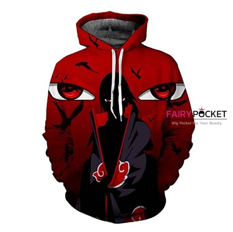 Naruto Uchiha Itachi Red 3D All Over Print Hoodie, Zip Hoodie