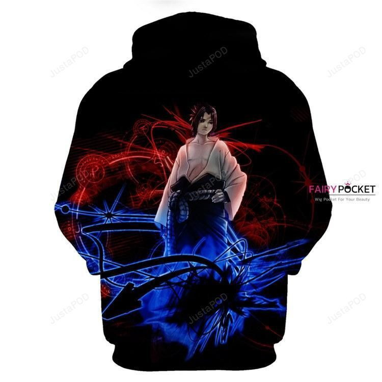 Naruto Uchiha Sasuke Black 3D All Over Print Hoodie, Zip Hoodie