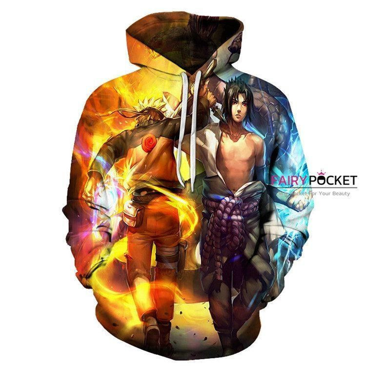 Naruto Uzumaki Uchiha Sasuke 3D All Over Print Hoodie, Zip Hoodie