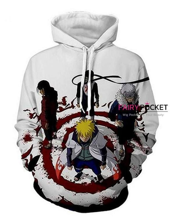 Naruto White 3D All Over Print Hoodie, Zip Hoodie