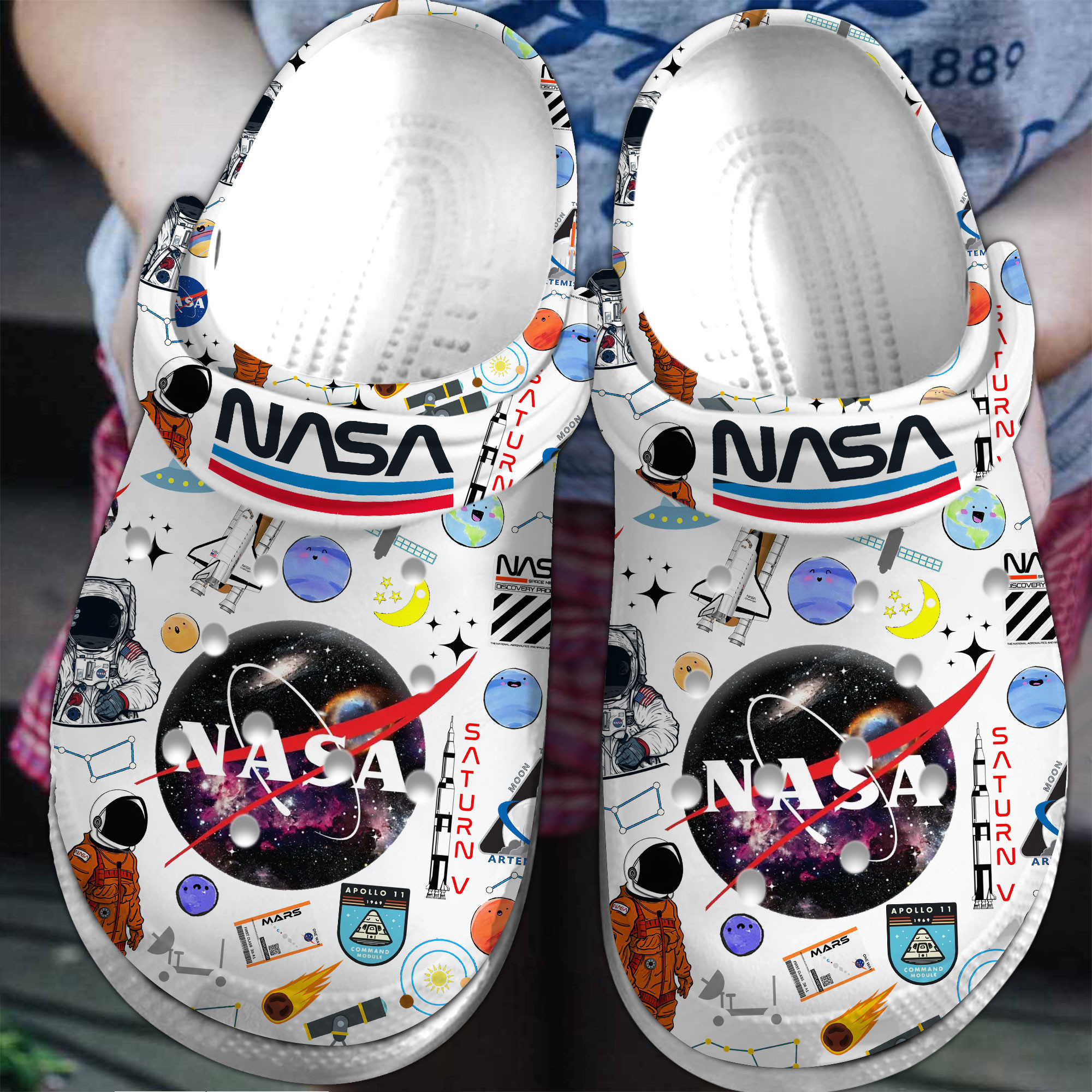 NASA Crocs Crocband Clogs Shoes Comfortable For Men Women and Kids