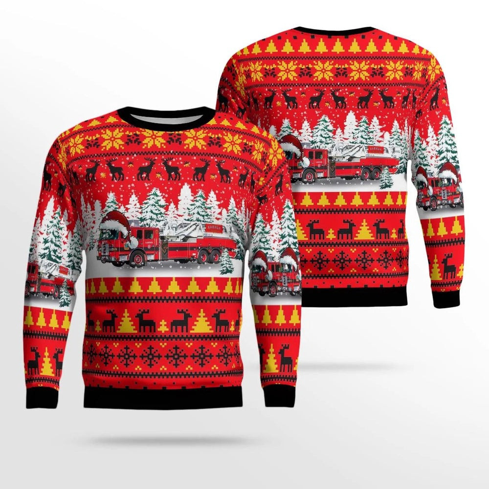 Nashua New Hampshire Nashua Fire Rescue Ladder AOP Ugly Sweater Christmas Unisex Sweaters Gift For Christmas