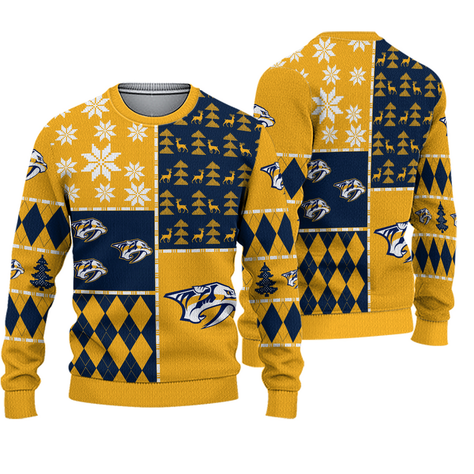 Nashville Predators Ice Hockey Christmas Ugly Sweater