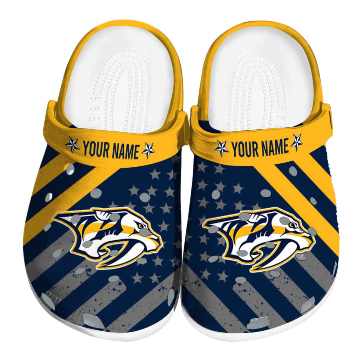 Nashville Predators NHL Sport Crocs Crocband Clogs Shoes Comfortable For Men Women and Kids