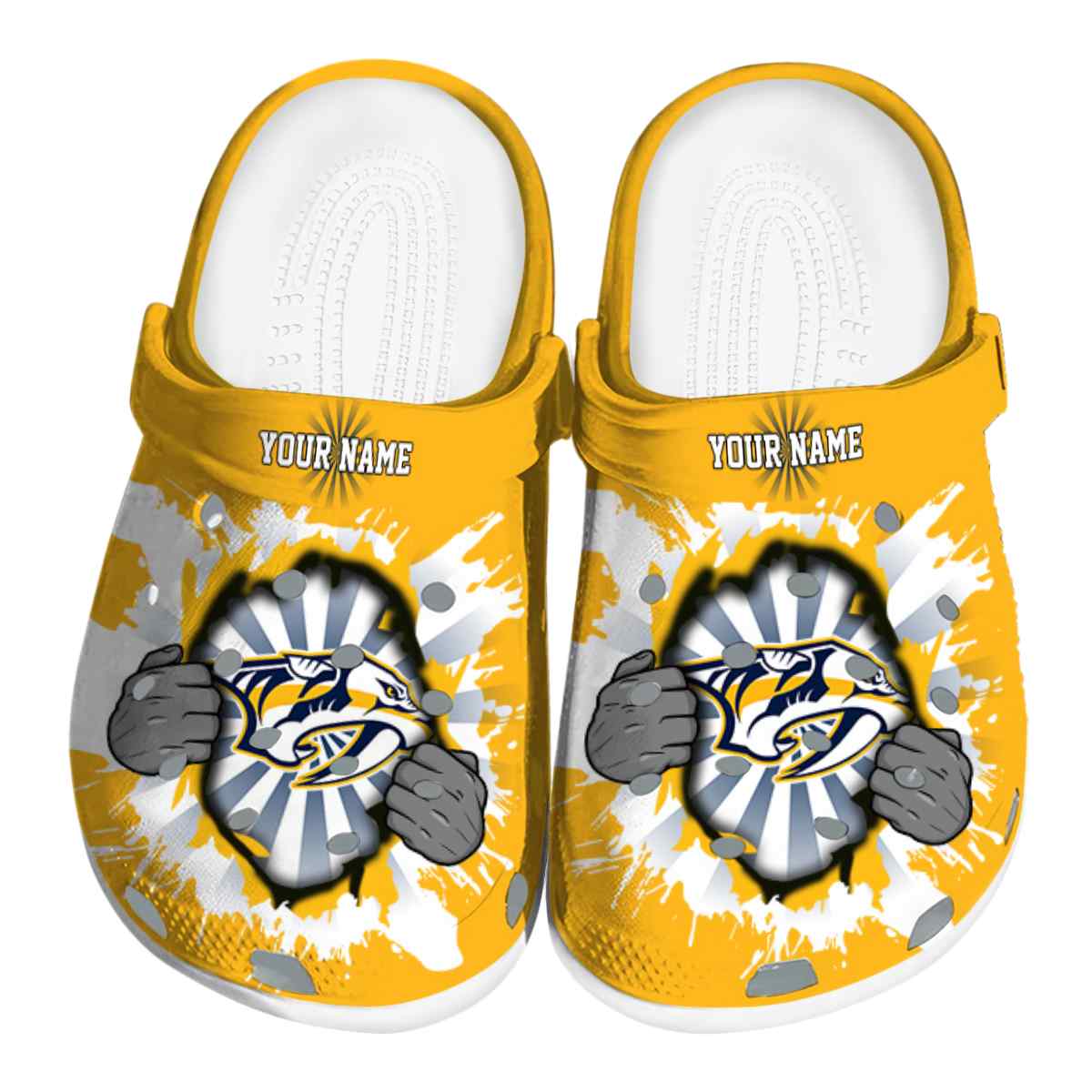 Nashville Predators NHL Sport Crocs Crocband Clogs Shoes Comfortable For Men Women and Kids