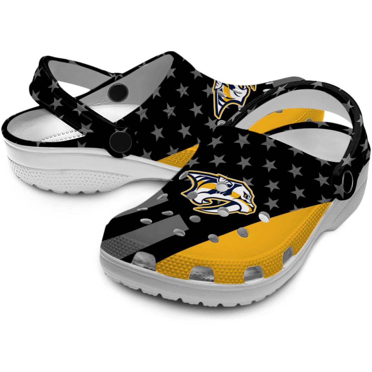 Nashville Predators NHL Sport Crocs Crocband Clogs Shoes Comfortable For Men Women and Kids - Image 3