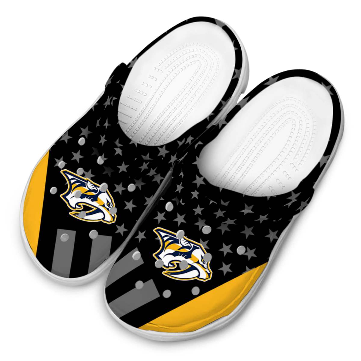 Nashville Predators NHL Sport Crocs Crocband Clogs Shoes Comfortable For Men Women and Kids - Image 4