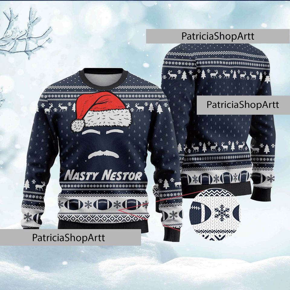 Nasty Nestor Ugly Christmas Sweater, Christmas Sweater - Image 3