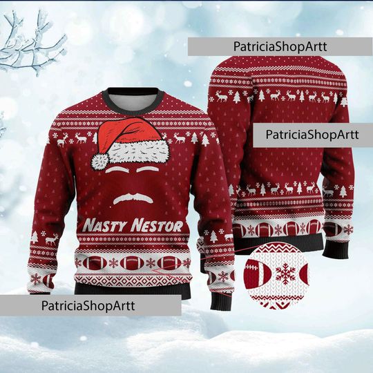 Nasty Nestor Ugly Christmas Sweater, Christmas Sweater - Image 10