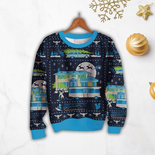 National Lampoon Ugly Sweater, Griswold Christmas Sweater, You Serious Clark Sweater - Image 14