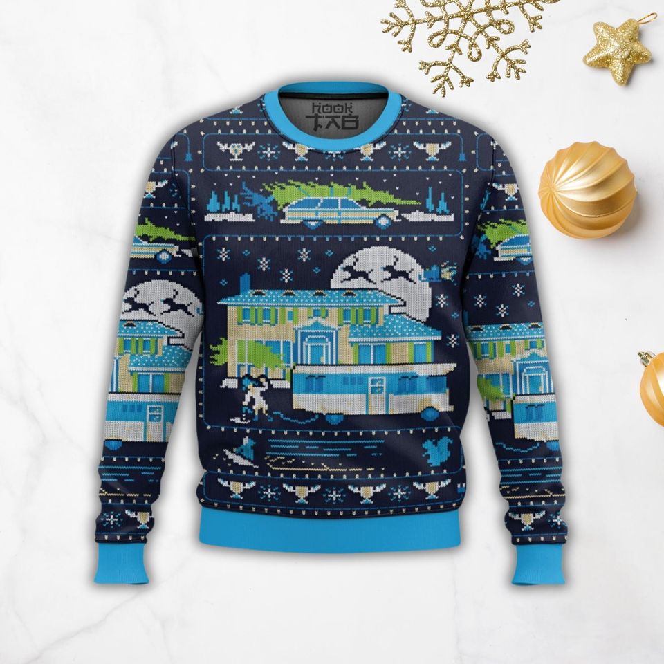 National Lampoon Ugly Sweater, Griswold Christmas Sweater, You Serious Clark Sweater - Image 3