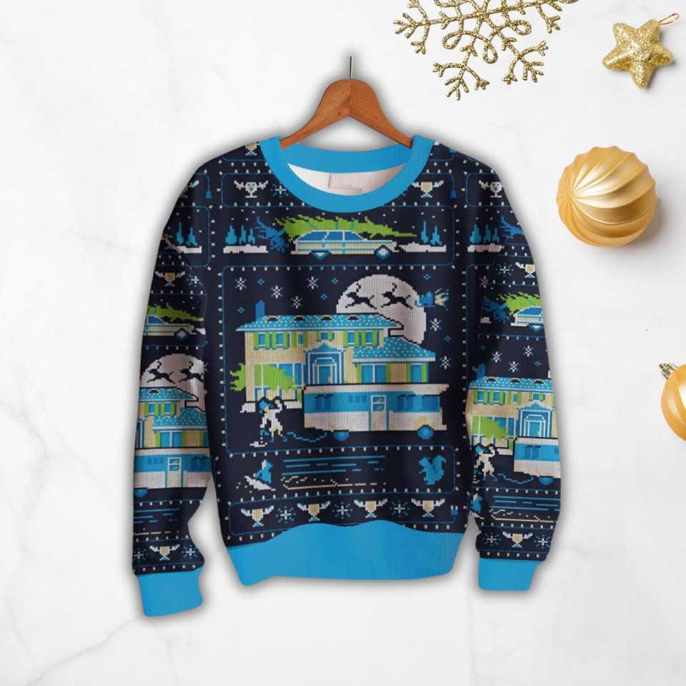 National Lampoon Ugly Sweater, Griswold Christmas Sweater, You Serious Clark Sweater - Image 5