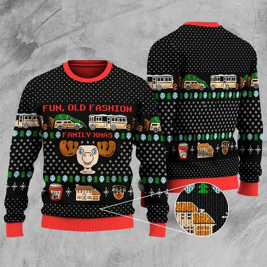 National Lampoon's Christmas Vacation Ugly Christmas Sweater, Fun Old Fashion Family Xmas Sweatshirt - Image 3
