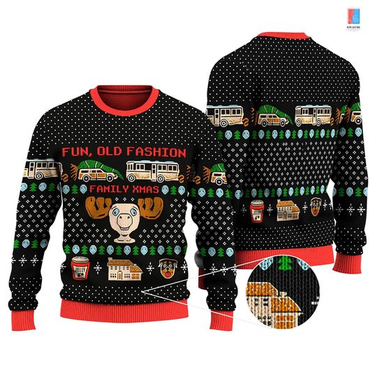 National Lampoon's Christmas Vacation Ugly Sweater, Fun Old Fashioned Ugly Sweater - Image 4