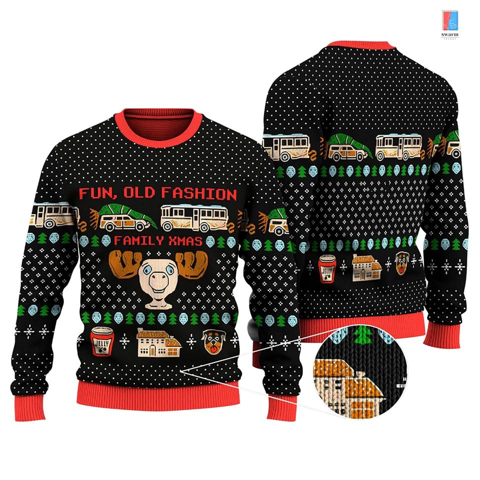 National Lampoon's Christmas Vacation Ugly Sweater, Fun Old Fashioned Ugly Sweater