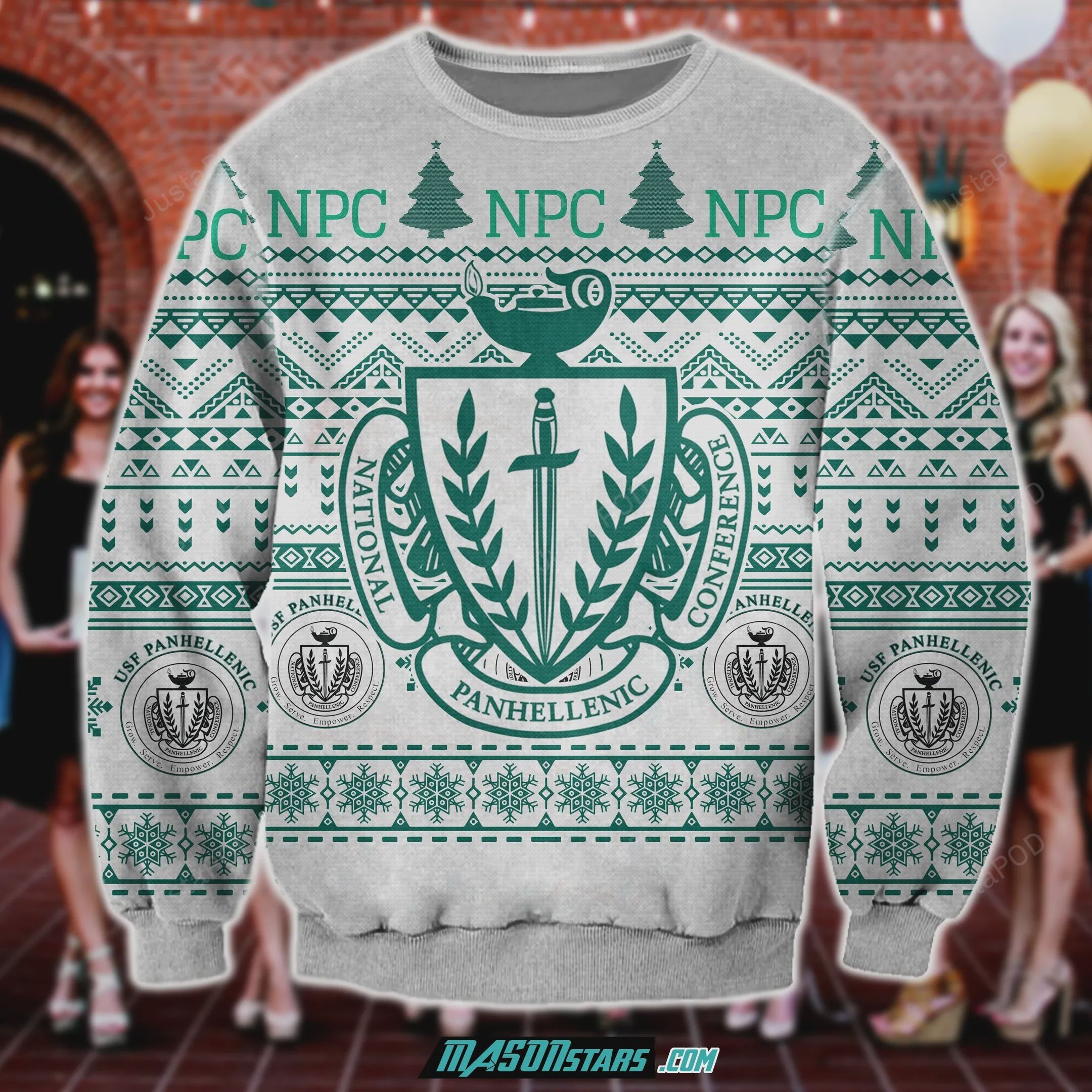 National Panhellenic Conference 3D Print Ugly Christmas Sweater Adult 3D Funny Matching for family
