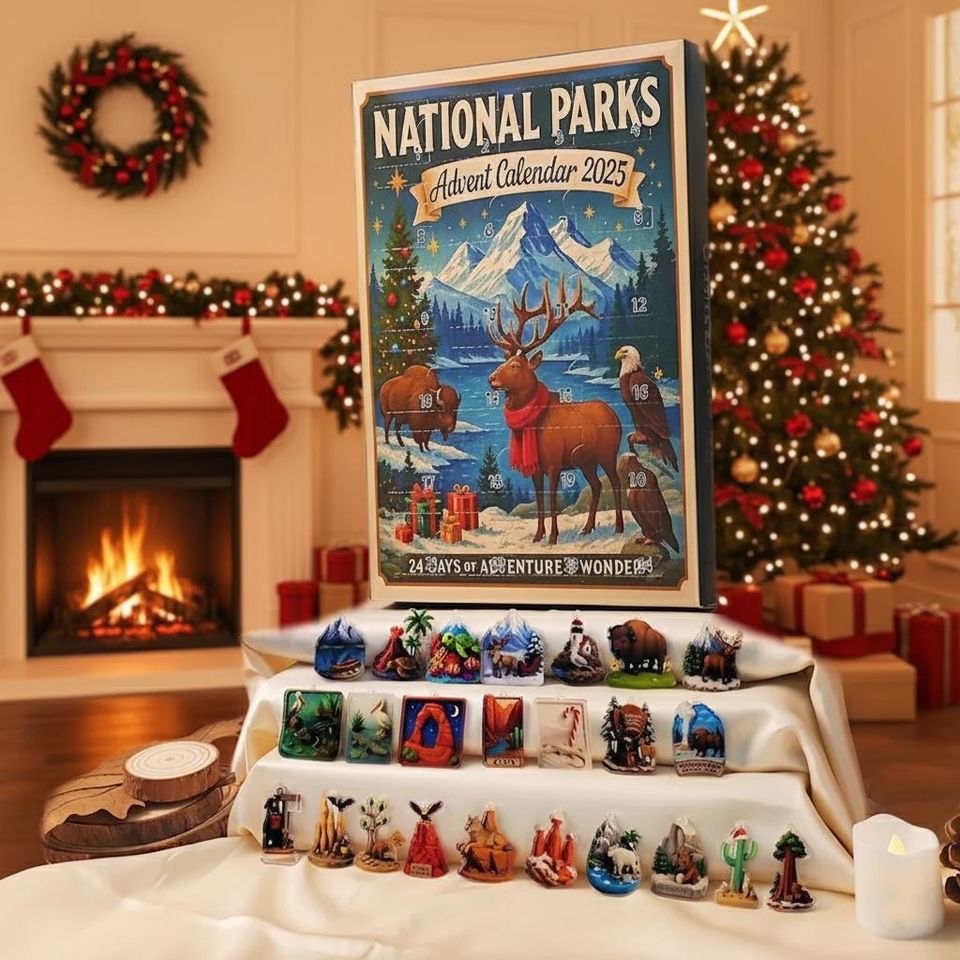 National Park Advent Calendar | 24 Days of Outdoor Adventure | Acrylic Christmas Decorations | Nature Lovers Holiday Countdown