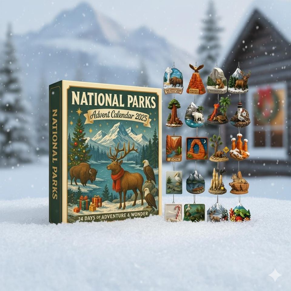 National Parks 2025 Advent Calendar Ã¢â‚¬â€œ 24 Scenic Acrylic Ornaments for Nature Lovers