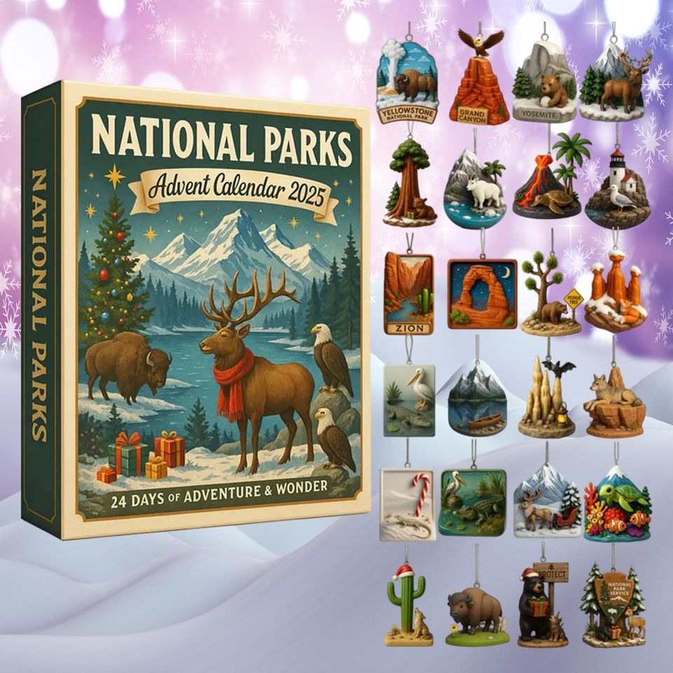 National Parks Advent Calendar 2025, 24-Day Christmas Countdown, Nature Gift For Outdoor Lovers