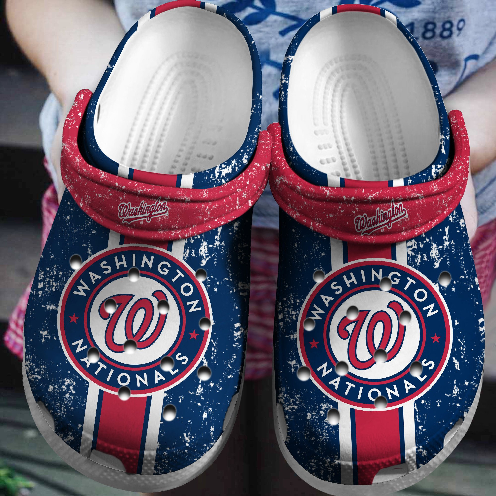 Nationals Red-Navy Clog Shoesshoes