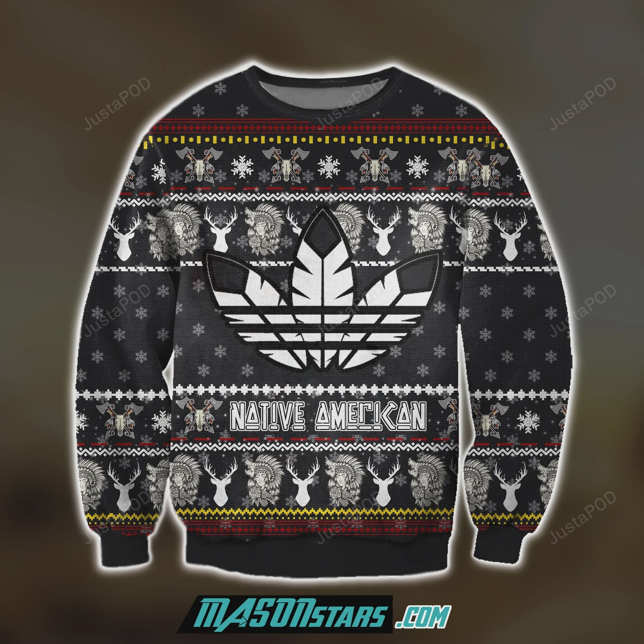 Native American 3D Print Ugly Christmas Sweater Adult 3D Funny Matching for family