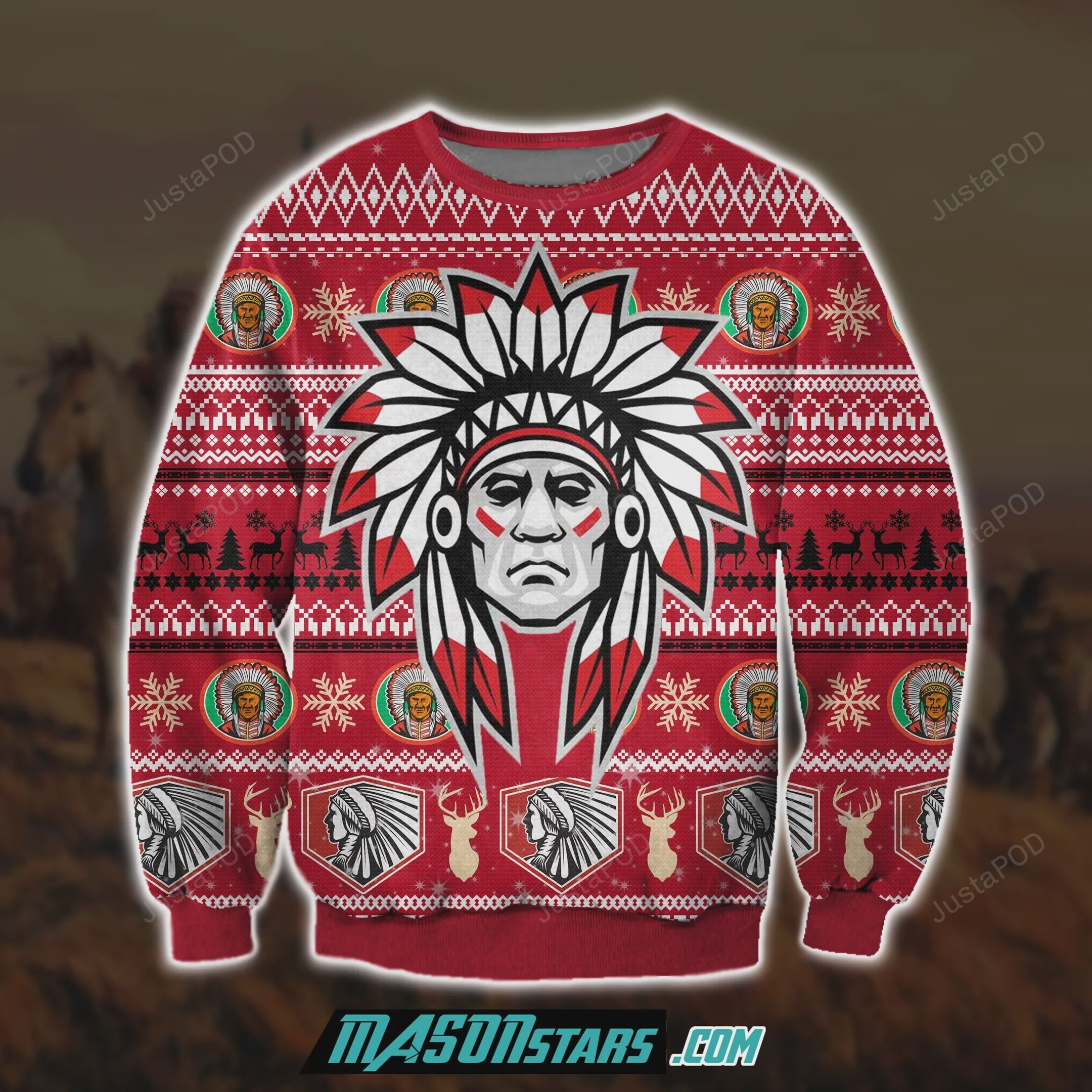 Native American 3D Ugly Christmas Sweater Adult 3D Funny Matching for family