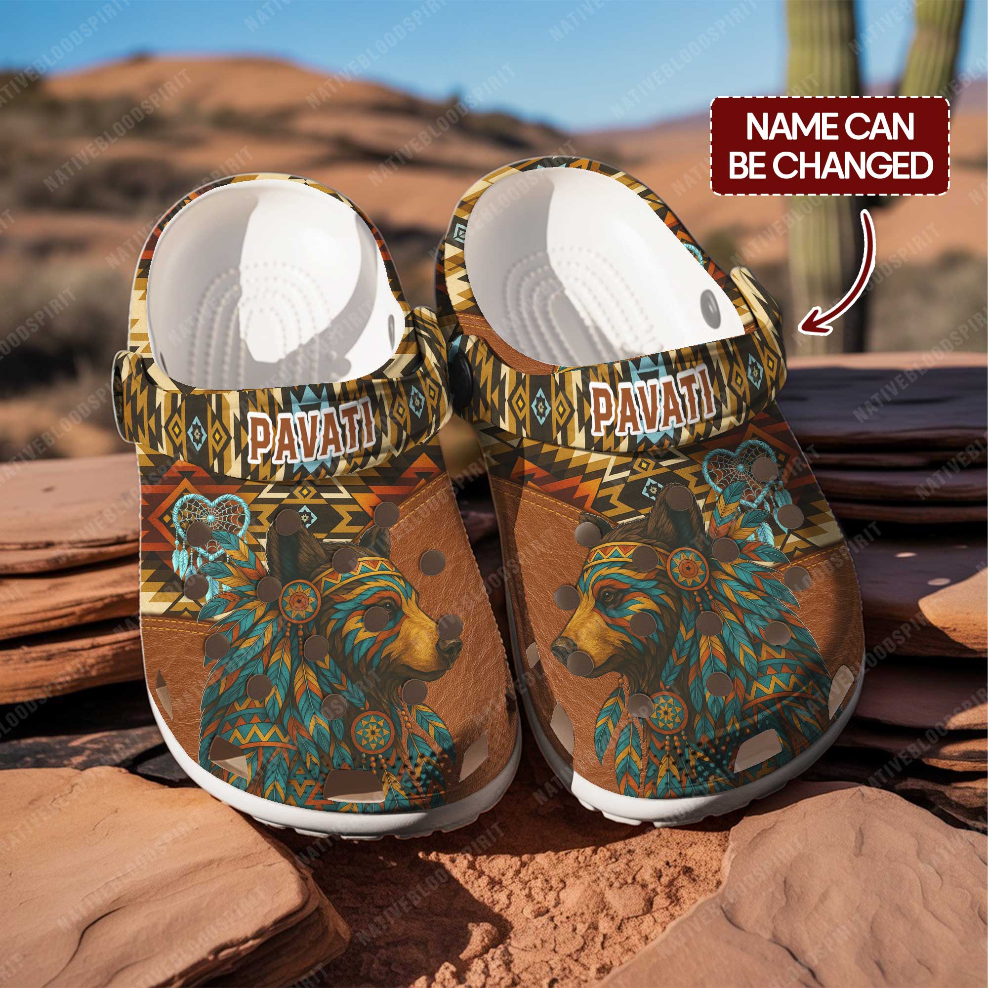 Native American Bear Crocs Crocband Clogs Shoes Comfortable For Men Women and Kids