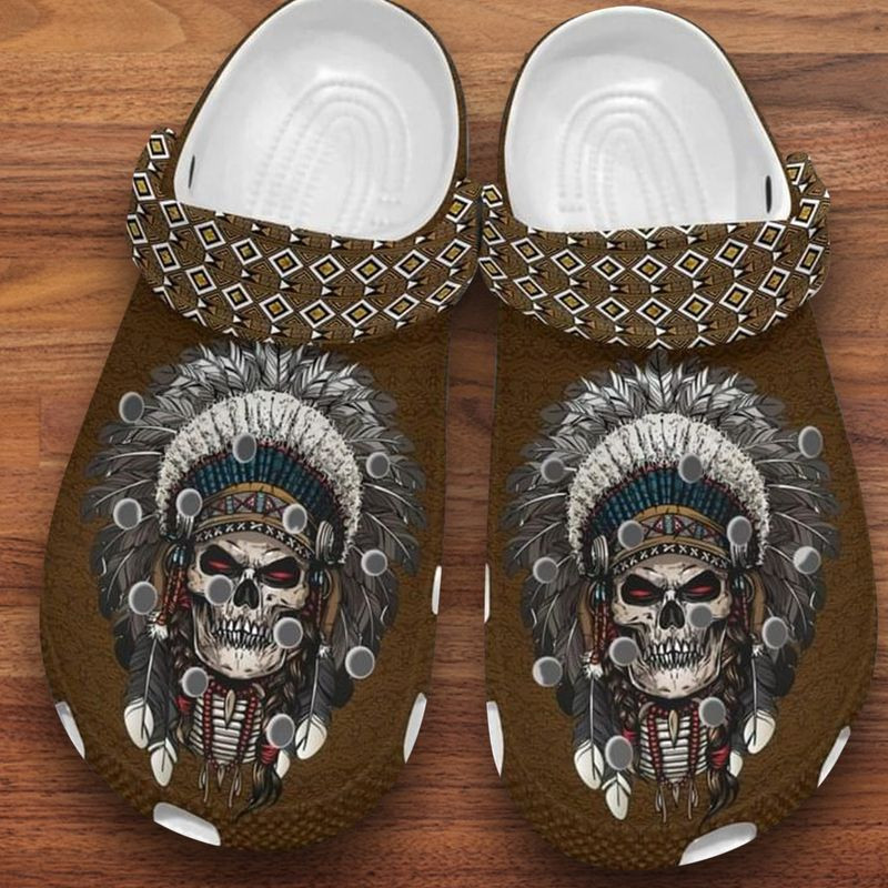 Native American Crary Skull clog Shoesshoes Slippers Native Leader Men And Women clog Shoesshoes High Quality Rubber